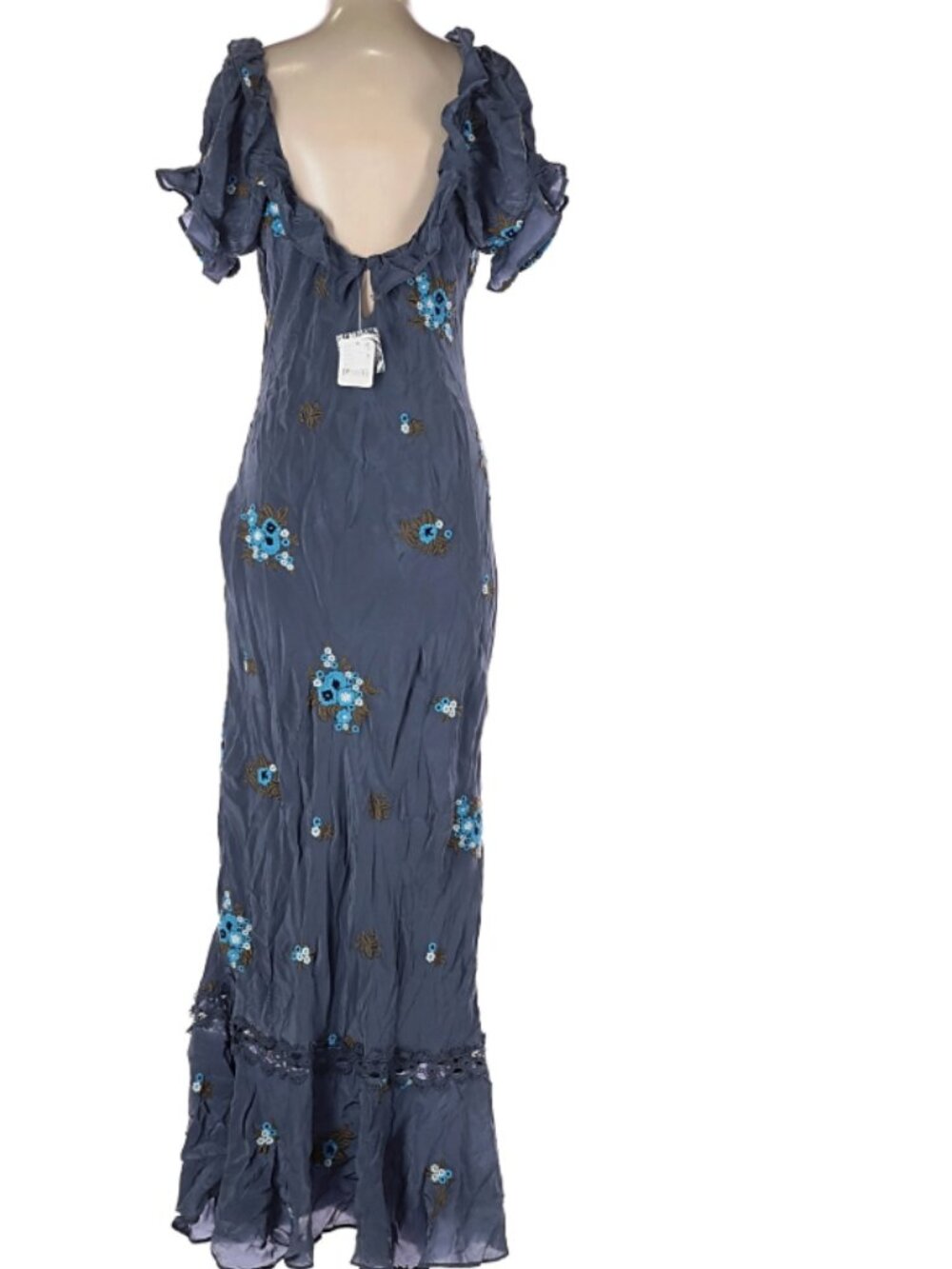 FREE PEOPLE Floral Embroidered Bali Santa Cruz Cutout Maxi Dress sz XS NWT - Picture 6 of 6
